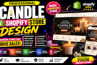 design a luxury candle shopify store scented candle website and candle store