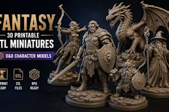 design fantasy 3d printable stl miniatures and dnd character models