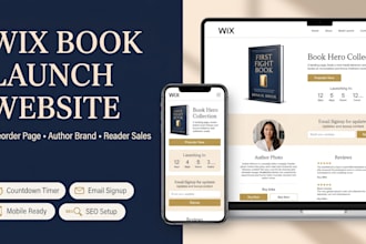 design wix book launch website for wix author website and wix ebook page design