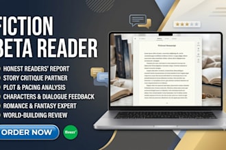 be your expert fiction beta reader for a detailed book critique