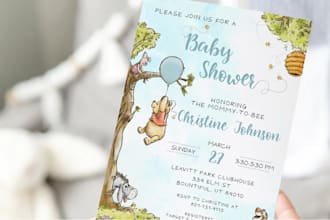 design baby shower invitation canva editable template kids, baby shower card