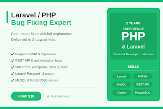 fix laravel PHP bugs and errors fast