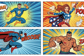 design an amazing superhero pop art