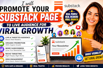 promote your substack page to live audience for viral growth