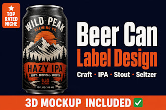design cpg beverage packaging, can label, wine bottle label, product packaging