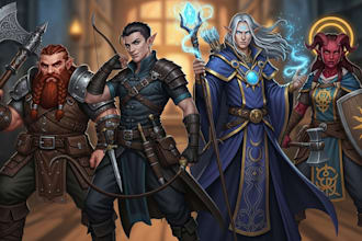 make dnd character art and dnd character commission art