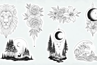 design an amazing minimalist lineart tattoo for you