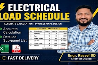 prepare professional electrical load schedule and load calculation