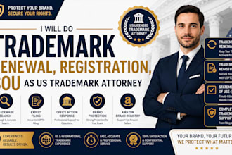 do trademark renewal, registration, sou as US trademark attorney