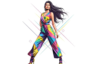 detailed vector art portrait