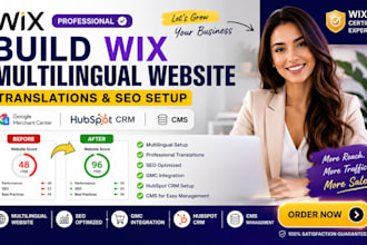 build wix multilingual website translations and SEO setup gmc hubspot crm cms