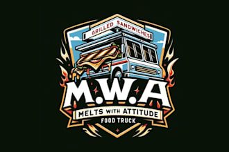 design automotive logo for a food truck for a famous TV chef