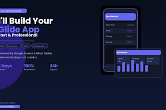 create a professional glide app for CRM booking lms or ecommerce in 24 hours