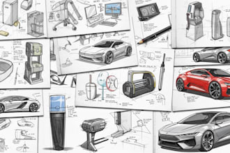 develop an industrial and product design concept by sketches