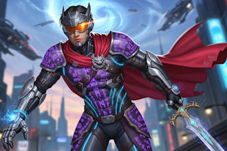 create scifi, fantasy, superhero character design