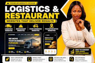 design logistics and restaurant website transportation and food ordering website
