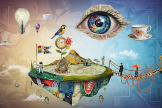 design unique digital collage art illustration