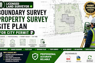 licensed land surveyor boundary survey property survey site plan for city permit