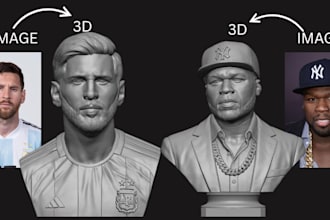 sculpt 3d head, 3d face likeness 3d bust, 3d portrait model for 3d printing
