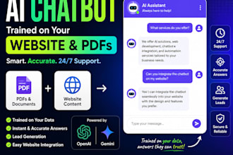 build a chatbot trained on your website content or pdfs