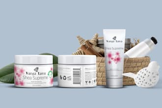 do premium cosmetic label and box packaging design