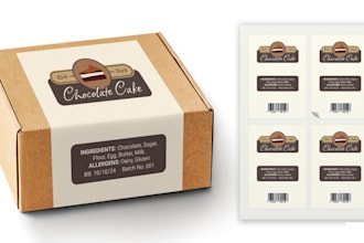 make bakery packaging, food label, cake, cookie and dessert packaging