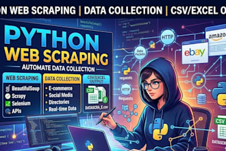 scrape and collect web data using python beautifulsoup or scrapy