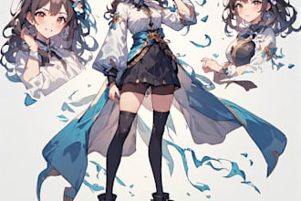 anime character an illustration and anime character