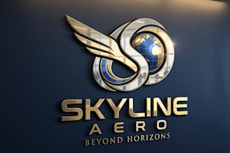 design 3d airline and aviation company logo