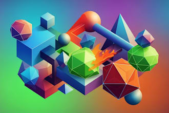 create abstract geometric digital art
