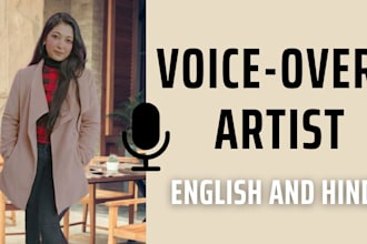 record a female english voiceover in an indian accent