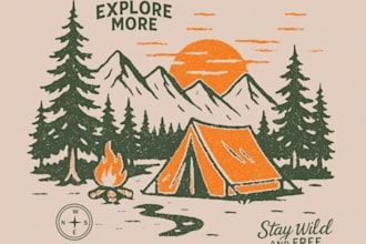 design a vintage tshirt logo with your idea