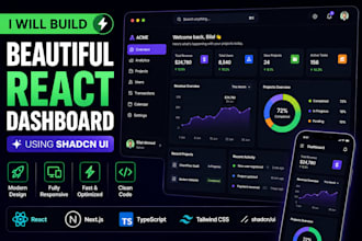 build a beautiful react dashboard using shadcn ui