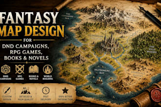 create fantasy map design for dnd campaigns, rpg games, books and novels