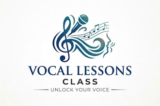 design a professional vocal lessons class logo