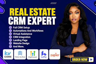set up real estate crm lofty crm, boldtrail, kvcore, gohighlevel, follow up boss