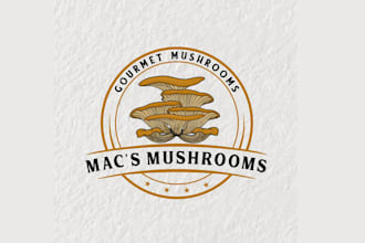 design mac gourmet mushrooms logo
