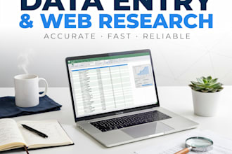 be your reliable virtual assistant for data entry and web research