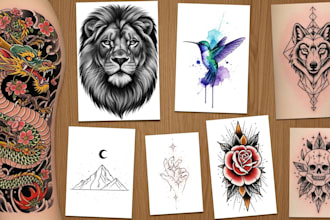 design a bold custom color tattoo artwork