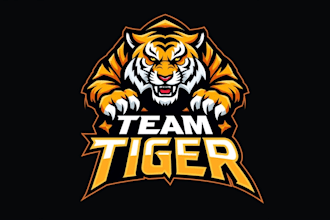 design high quality tiger sport mascot logo only 12 hours