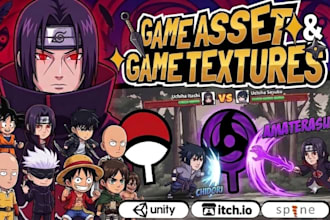 create professional 2d game assets and props textures