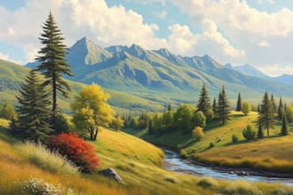 paint landscape in oil painting