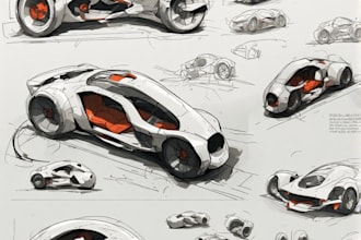 develop an industrial and product design concept by sketches