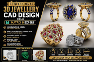 design 3d jewellery cad models using matrix 8 for production