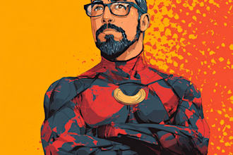 design an amazing superhero pop art
