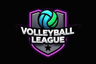 design creative volleyball mascot logo with express delivery