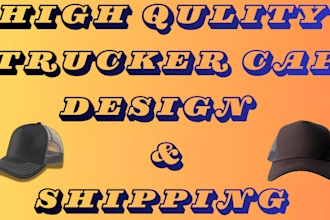 create and embroider the logo you want and ship the trucker cap to you