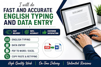 do fast and accurate engilsh typing and data entry