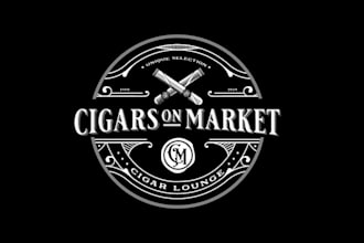 design attract 1920s style cigar lounge bar logo