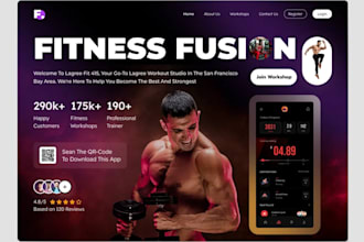 develop and design a professional fitness and gym website